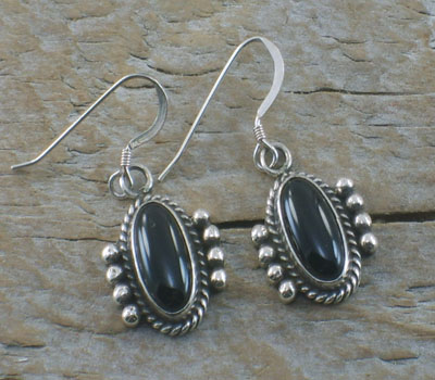 Native American Onyx Dangle Earrings